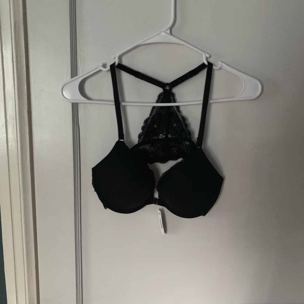 NWT Adoreme Black Lace T Strap Bra